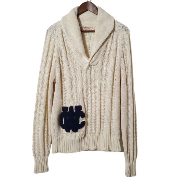 Vintage Letterman Cardigan Size S Shawl Collar Cable Knit Varsity Spiegel Mens - Picture 1 of 11